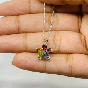 Muti Colour Semi Precious Natural Gem Stones Pendant