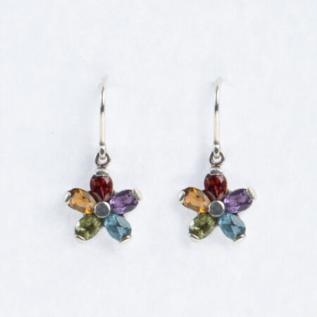 925 Silver Multi Colour Semi Precious Womens Earring