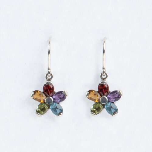 925 Silver Multi Colour Semi Precious Womens Earring